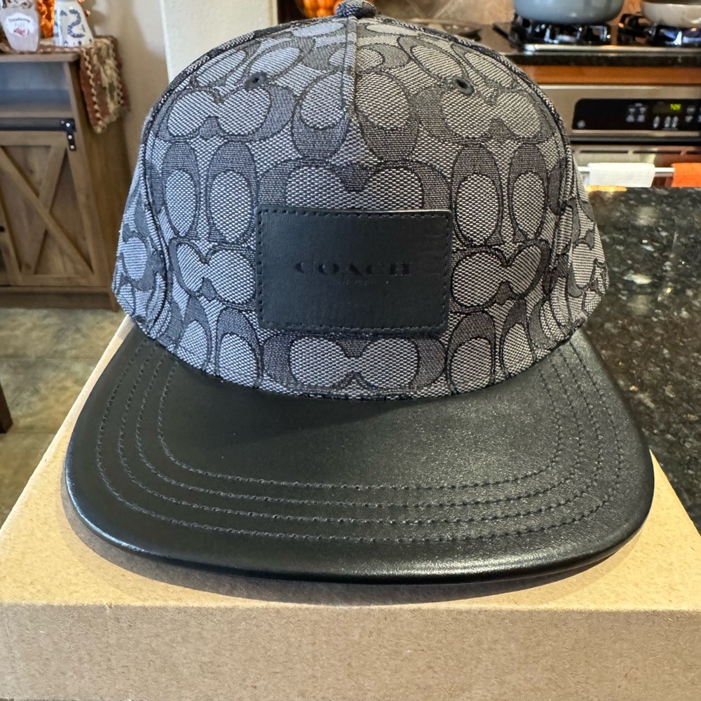 Coach Black and Gray Signature Cap NEW